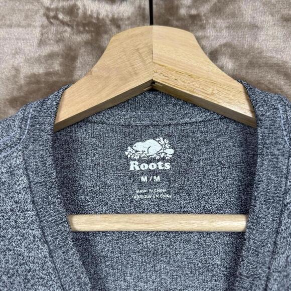 Roots Canada Men’s Organic Cooper Beaver Long Sleeve T-shirt Heather Gray Sz M - Picture 2 of 7